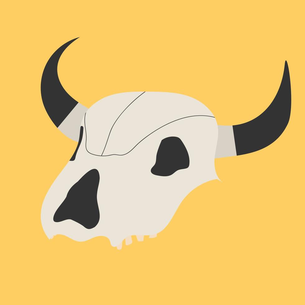 esqueleto o cráneo de toro. ilustración vectorial vector