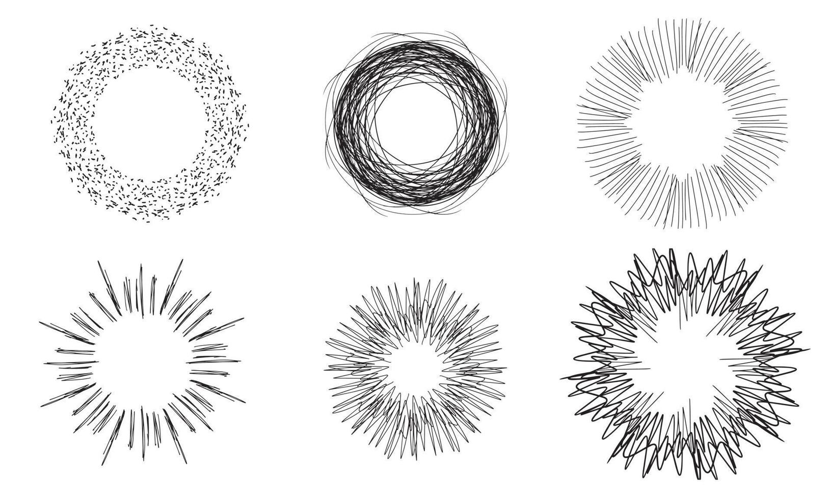 conjunto de círculos abstractos de luces y brillos. ilustración vectorial vector