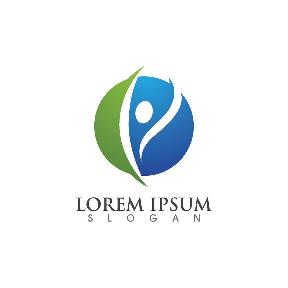 Human character logo sign vector