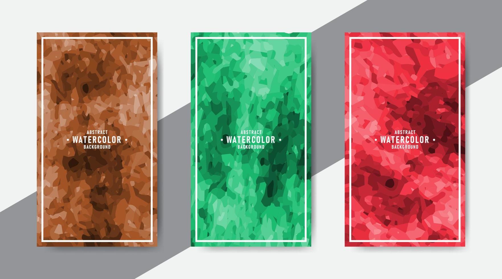 Colorful watercolor stains background design collection for social media template and stories vector