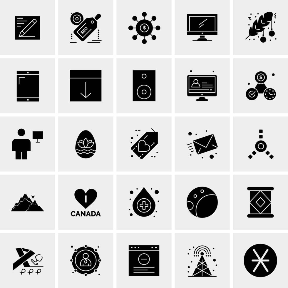 25 iconos de negocios universales vector ilustración de icono creativo para usar en proyectos relacionados con la web y dispositivos móviles