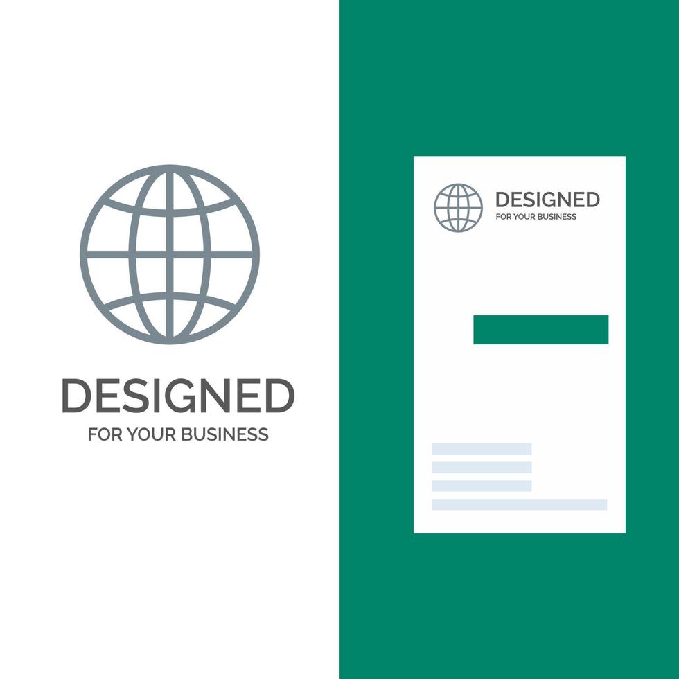 World Globe Internet Design Grey Logo Design and Business Card Template vector