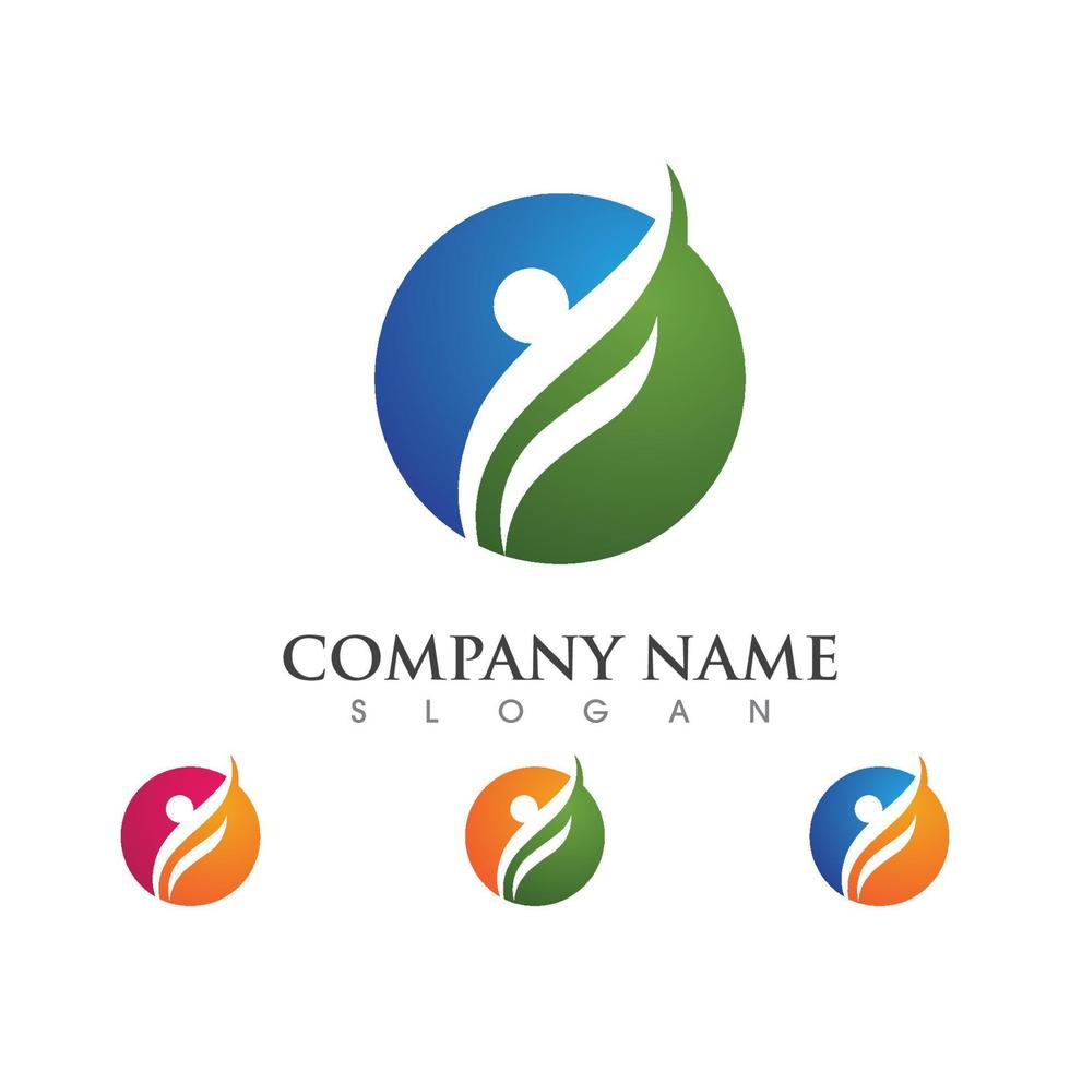 Human character logo sign vector