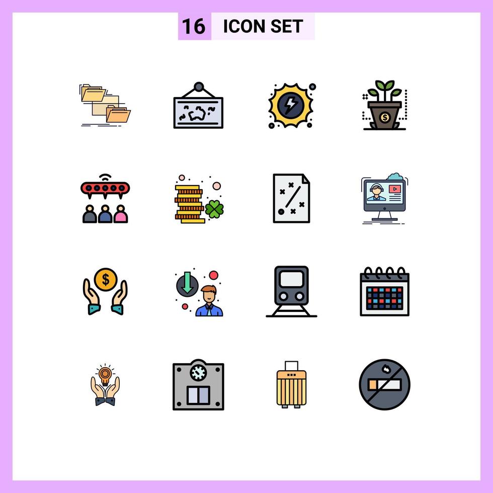 16 Creative Icons Modern Signs and Symbols of group investment photo finance hydro Editable Creative Vector Design Elements