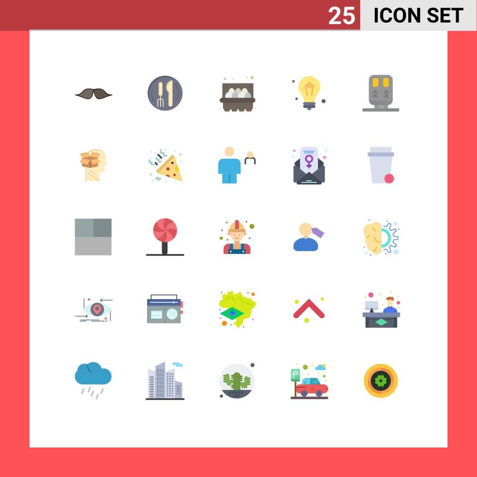 paquete de iconos de vector de stock de 25 signos y símbolos de línea para elementos de diseño de vector editables de bulbo de ciencia de placa trasera de tren