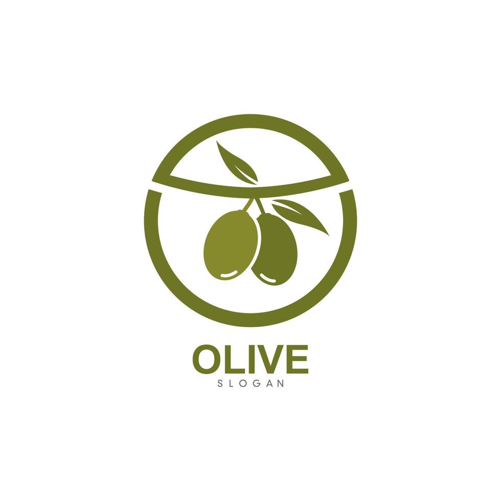 conjunto de ilustración de vector de logotipo de oliva