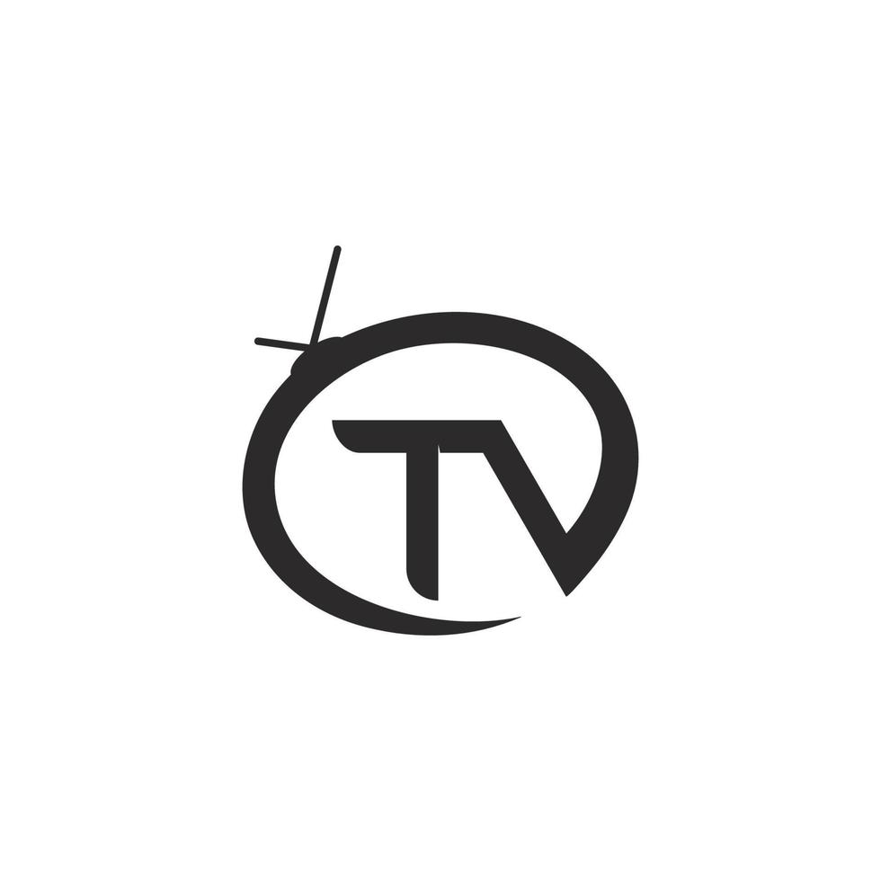 TV logo design flat icon illustration vector