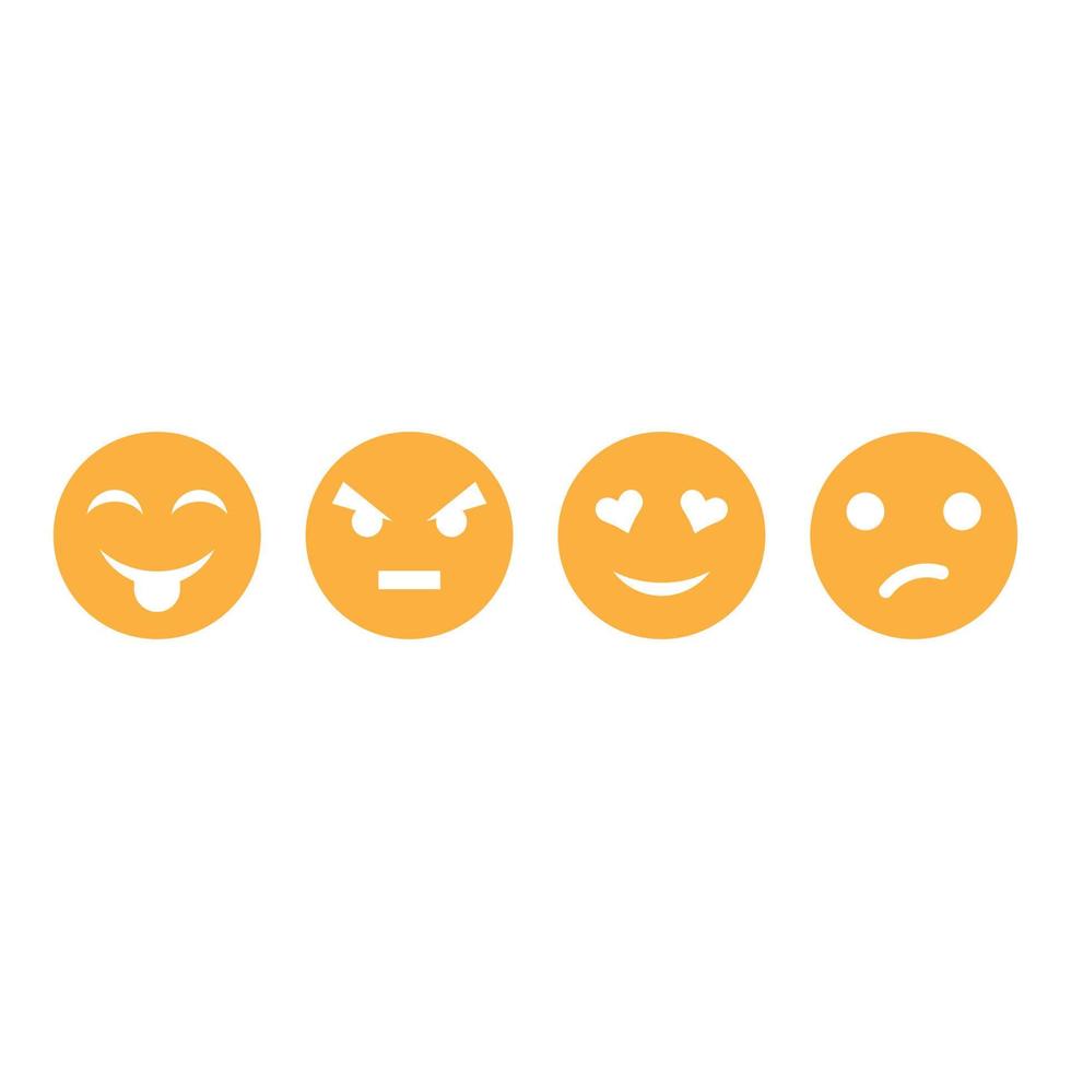Set of emoticon vector icon illustration