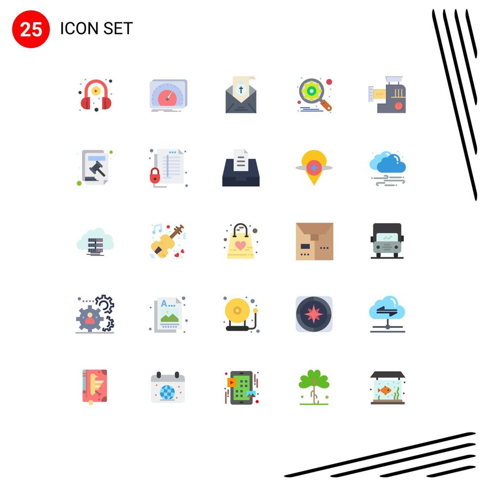 Set of 25 Modern UI Icons Symbols Signs for mixer search internet gear holiday Editable Vector Design Elements