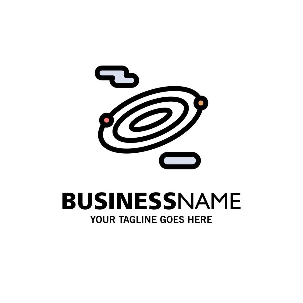 Rotation Science Space Business Logo Template Flat Color vector