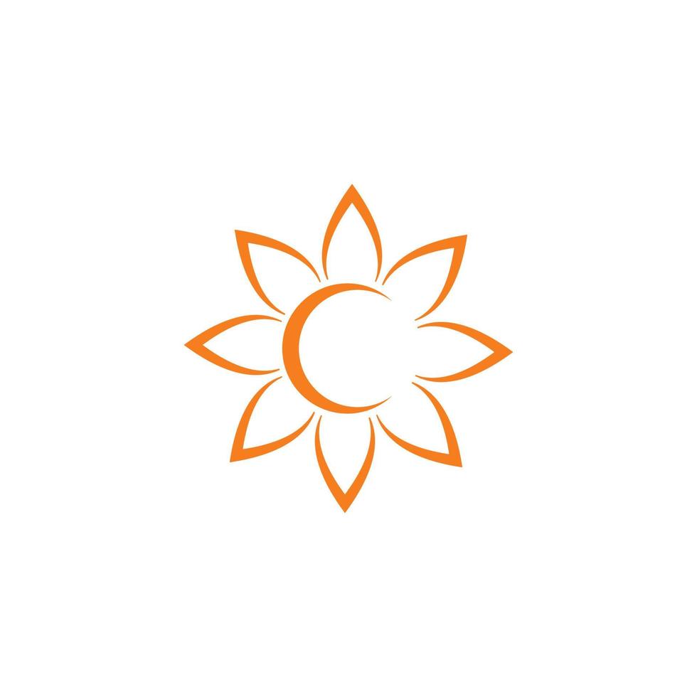 set of sun logo vector icon illustration template
