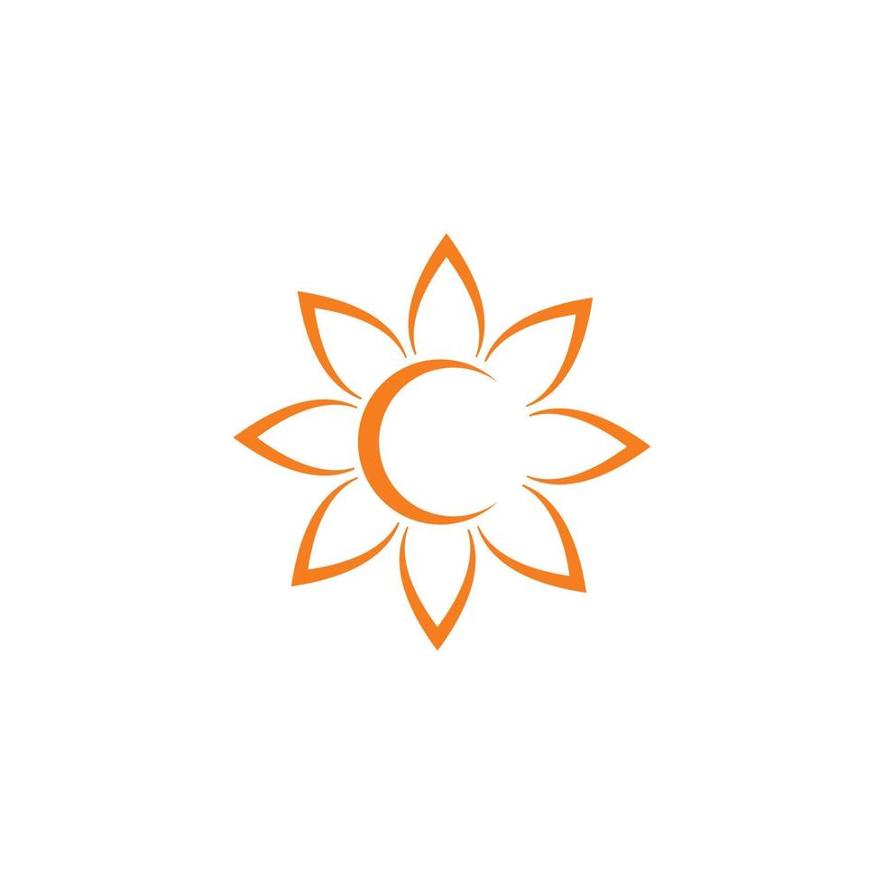 set of sun logo vector icon illustration template