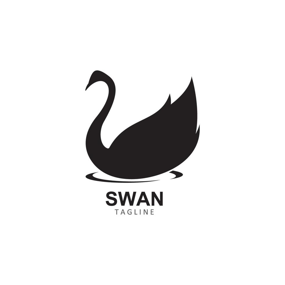 Ilustración de vector de plantilla de logotipo de cisne