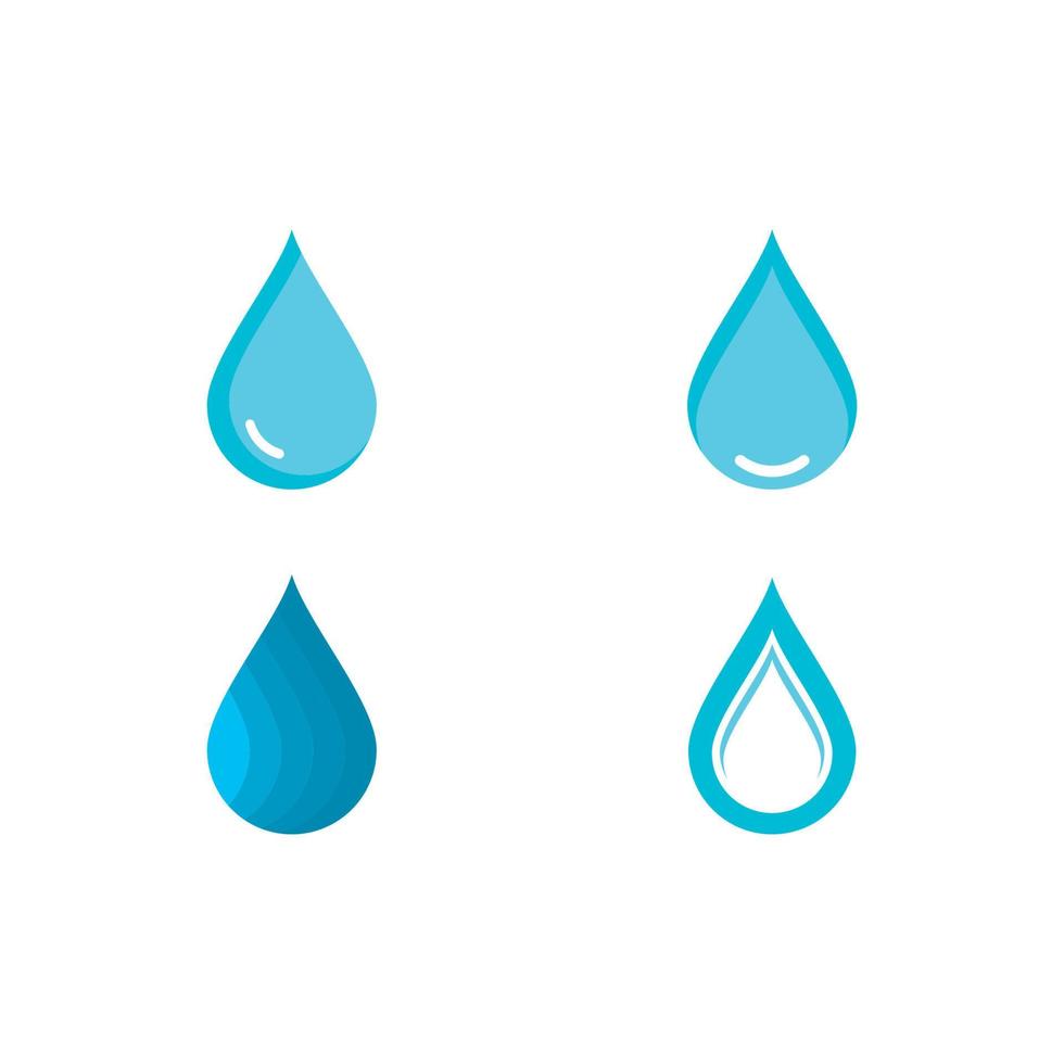 Set of abstract water drops symbols, logo vector