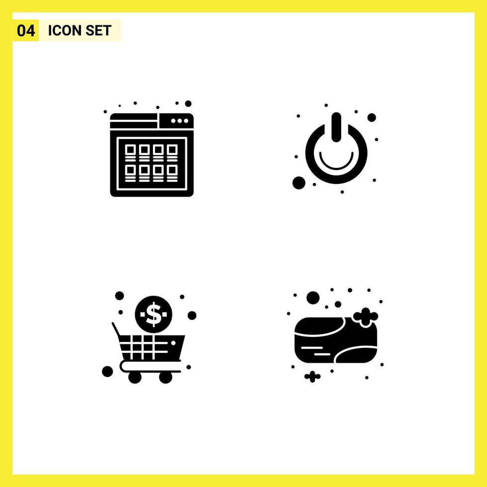 User Interface Pack of Basic Solid Glyphs of buy switch purchase off cart Editable Vector Design Elements