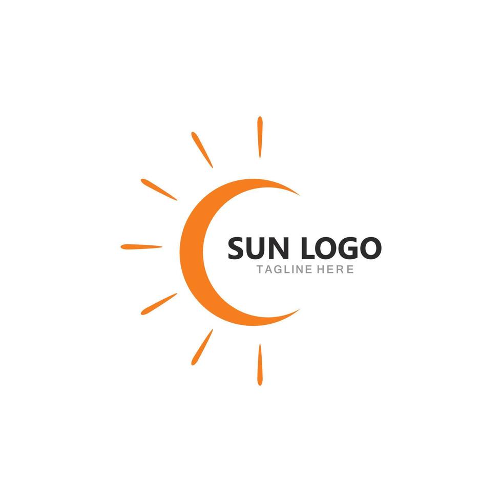 set of sun logo vector icon illustration template