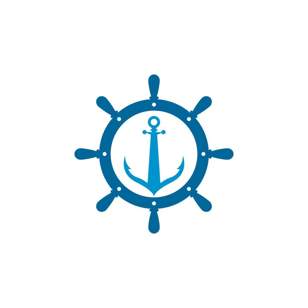 Ship steering vector icon illustration template