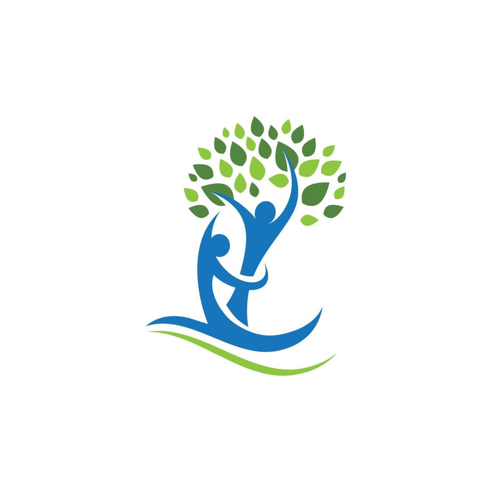 family tree logo template vector