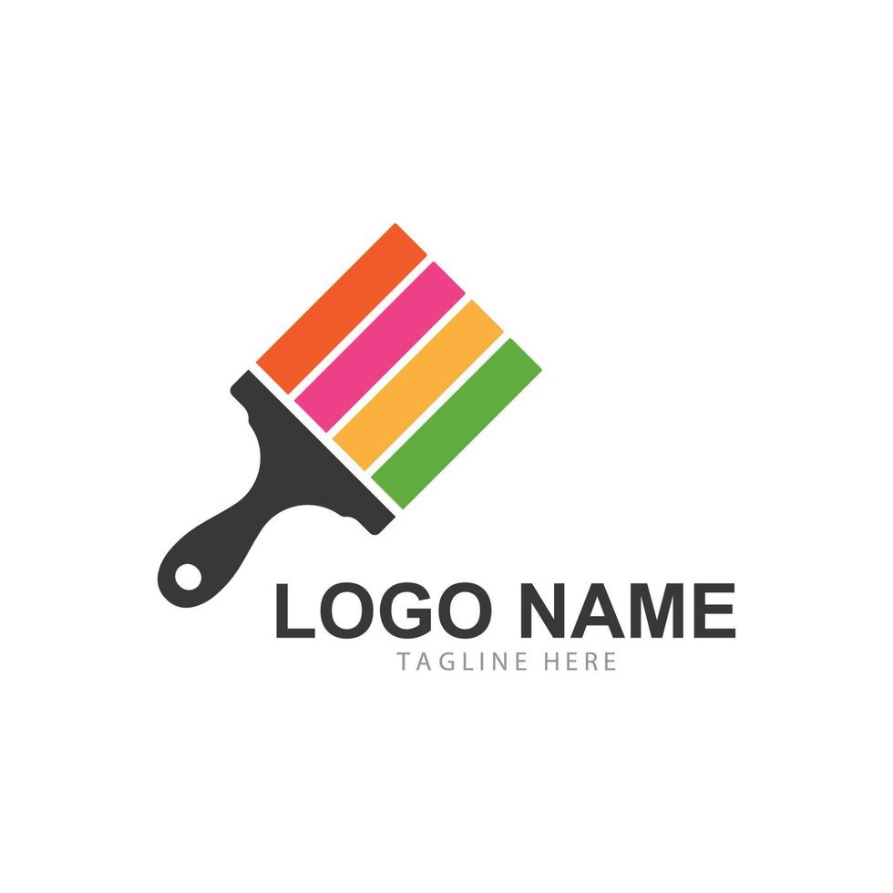 Paint brush Logo Template vector icon Illustration