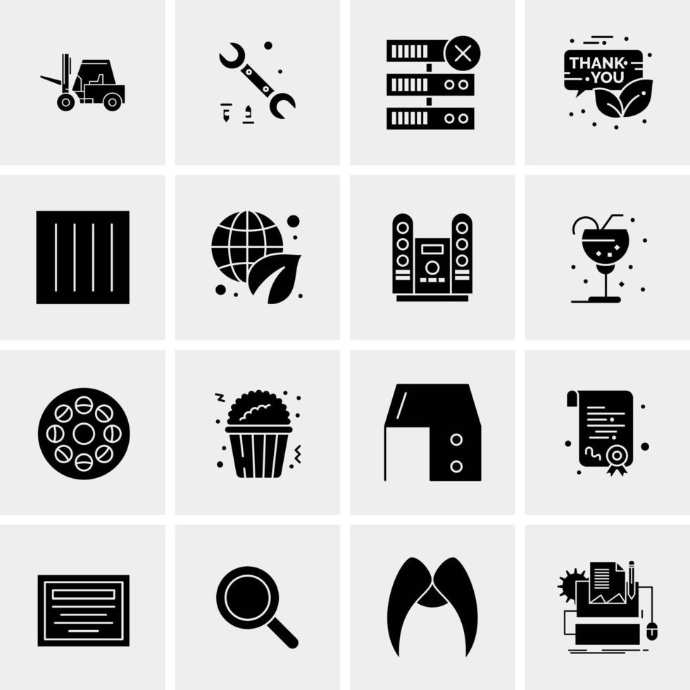 16 iconos de negocios universales vector ilustración de icono creativo para usar en proyectos relacionados con la web y dispositivos móviles