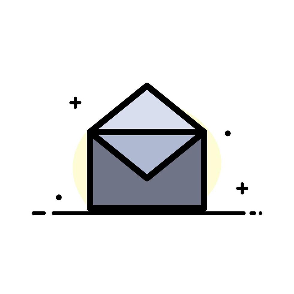 Email Mail Message Open  Business Flat Line Filled Icon Vector Banner Template