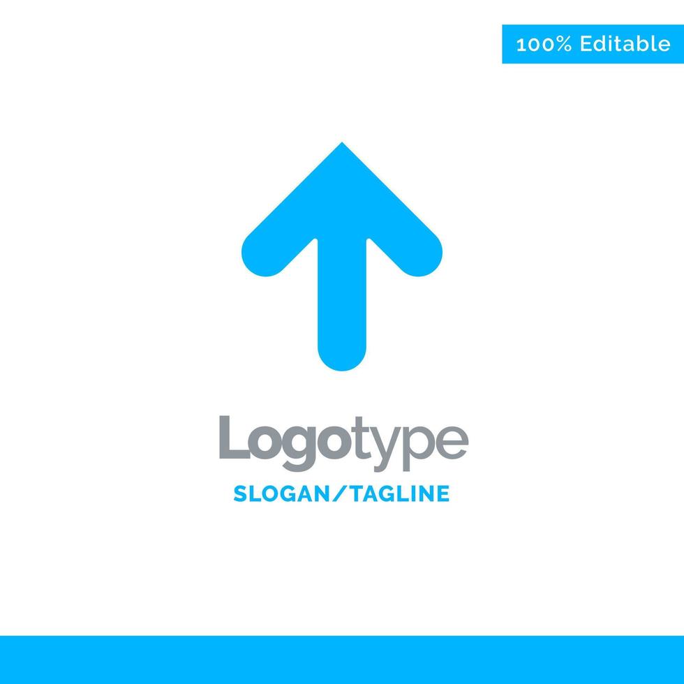 Arrow Arrow Up Upload Blue Solid Logo Template Place for Tagline vector