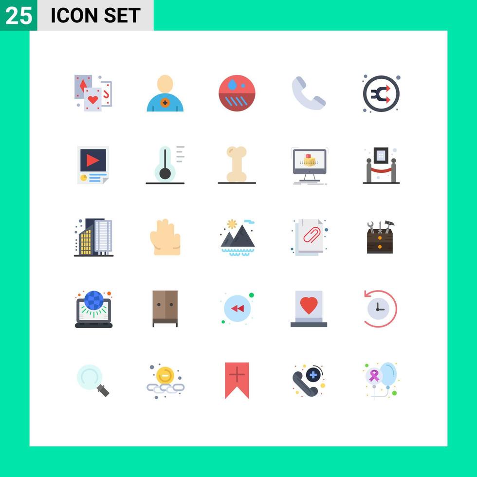Modern Set of 25 Flat Colors Pictograph of random mix dermatology arrow phone Editable Vector Design Elements
