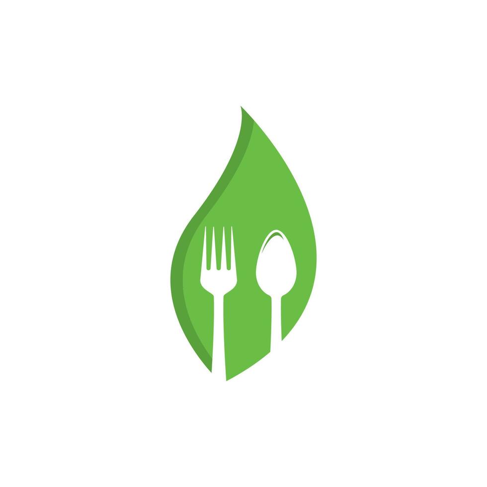 Ilustración de icono de vector de plantilla de logotipo de tenedor y cuchara