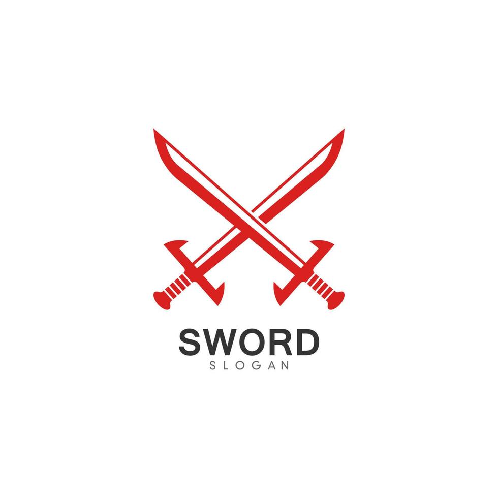 conjunto de ilustración de icono de vector de plantilla de logotipo de espadas