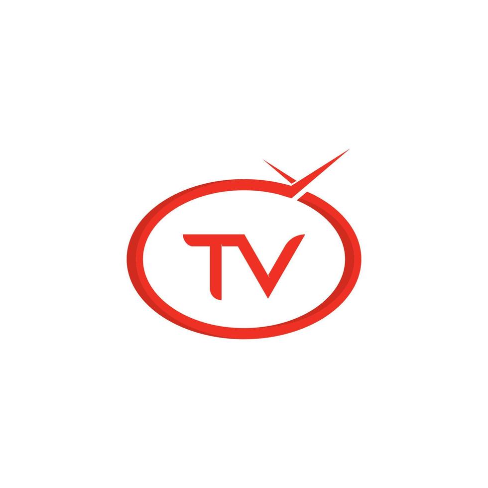 TV logo design flat icon illustration vector