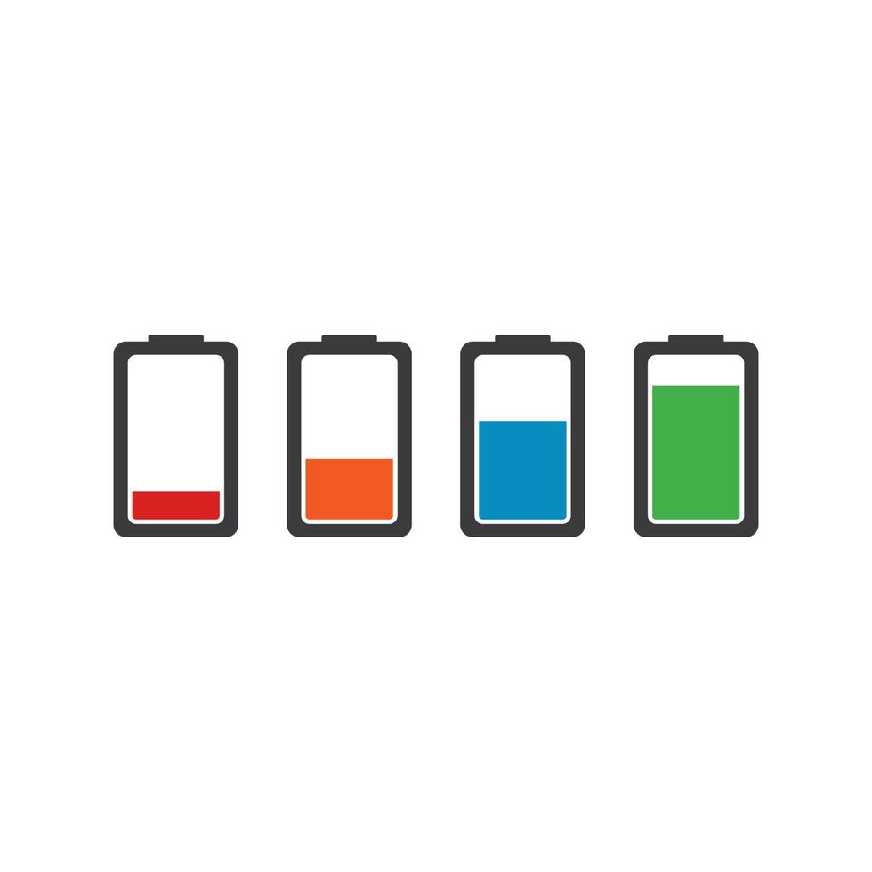 Battery logo vector icon illustration in flat