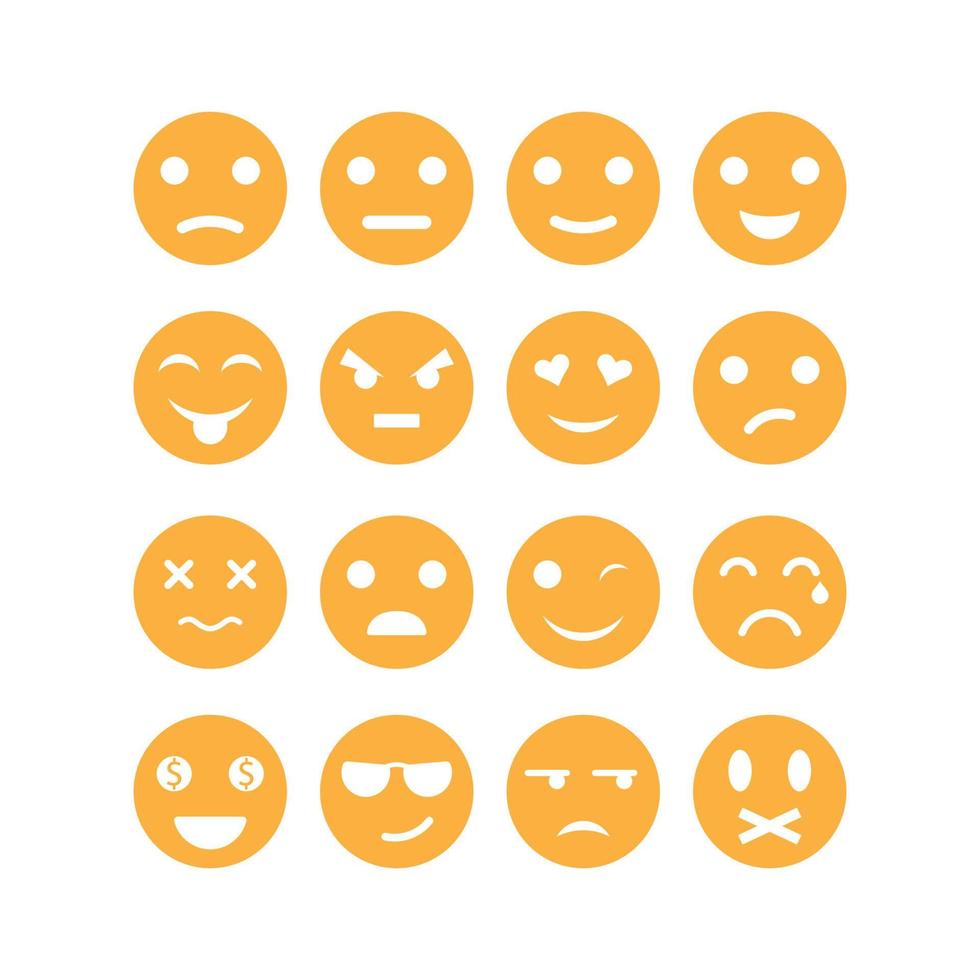 conjunto de ilustración de icono de vector de emoticono