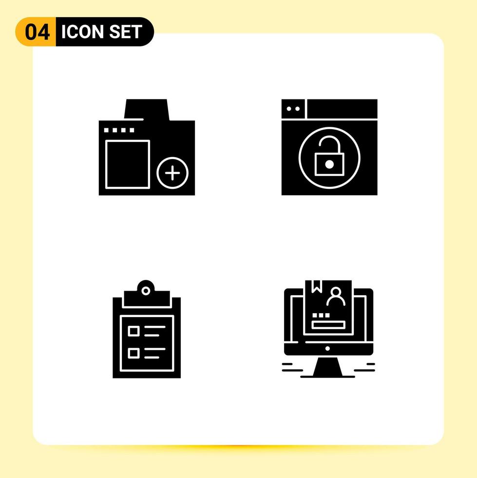 paquete de iconos de vector de stock de 4 signos y símbolos de línea para elementos de diseño de vector editables de papel de diseño de foto de negocio de cámara