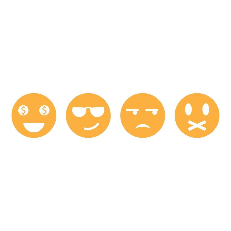 conjunto de ilustración de icono de vector de emoticono