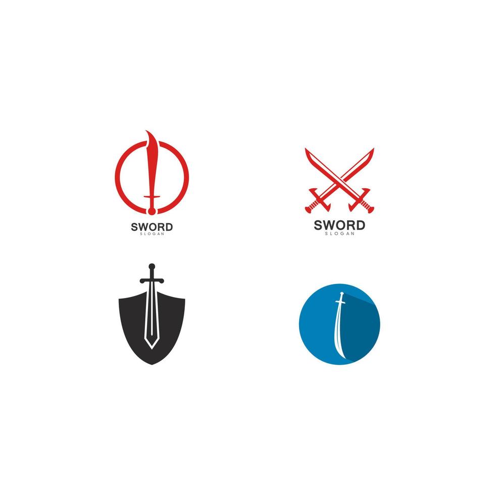 Set of swords logo template vector icon illustration