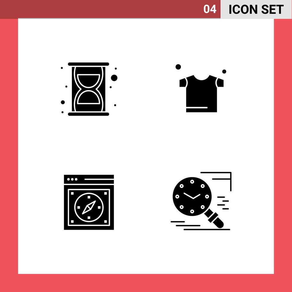 Thematic Vector Solid Glyphs and Editable Symbols of efficiency safari clothes browser search Editable Vector Design Elements