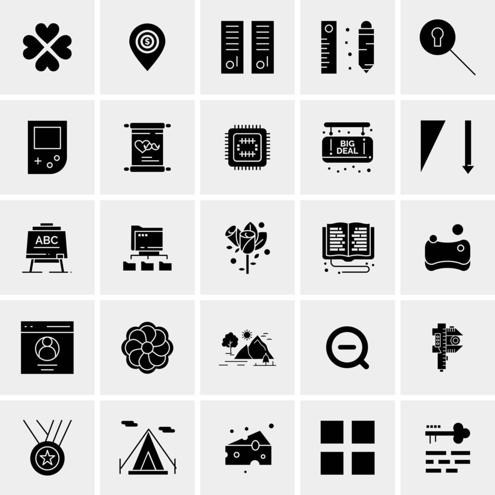 25 iconos de negocios universales vector ilustración de icono creativo para usar en proyectos relacionados con la web y dispositivos móviles