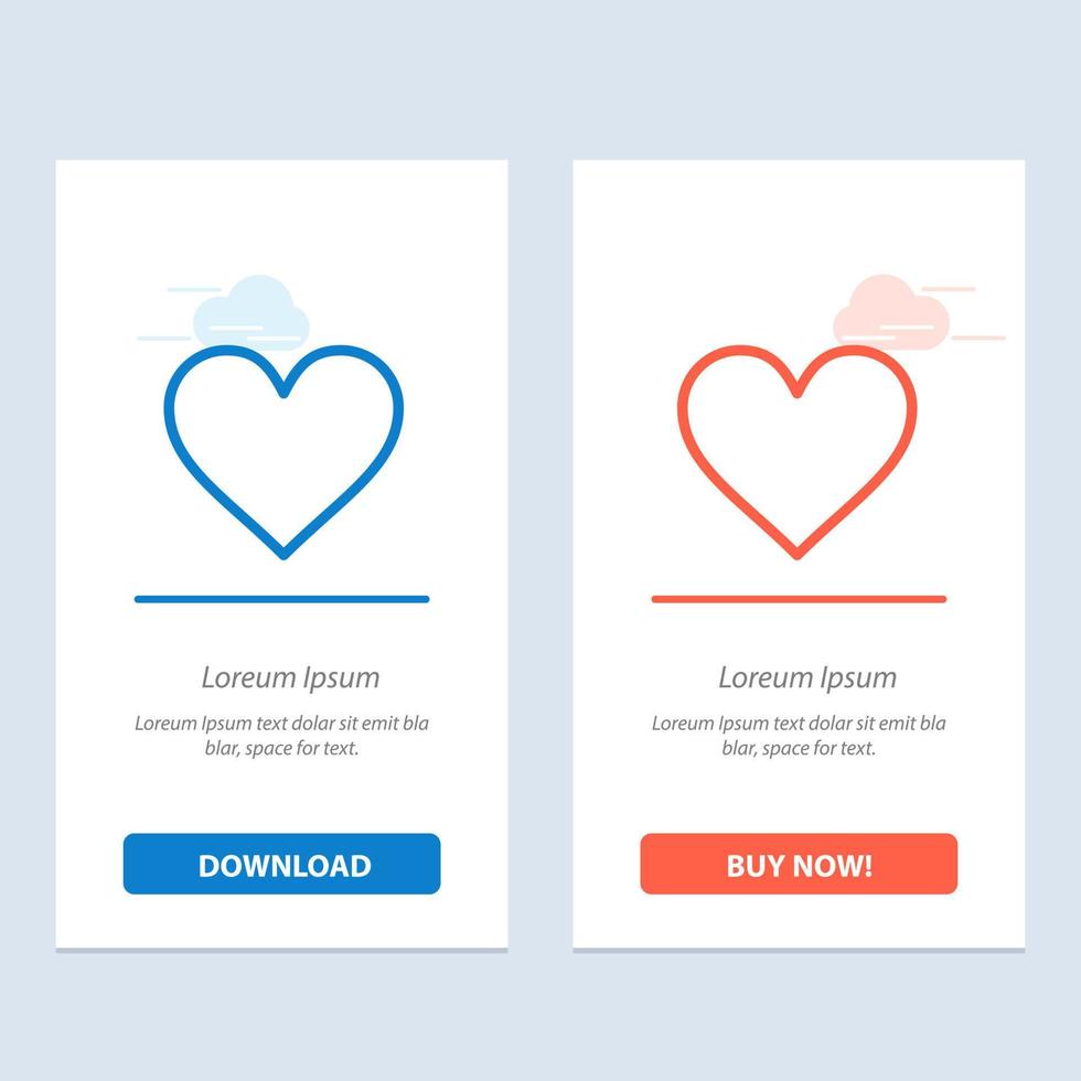 Love Instagram Interface Like  Blue and Red Download and Buy Now web Widget Card Template vector