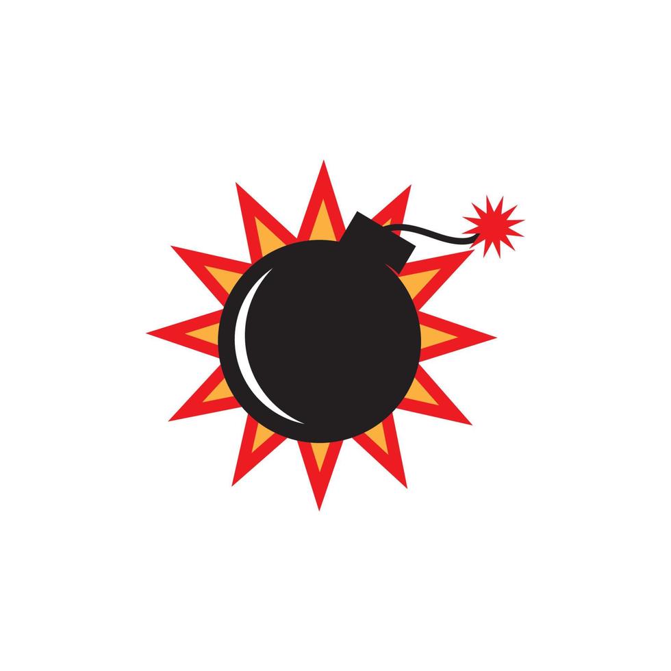 Simple bomb logo vector icon illustration design