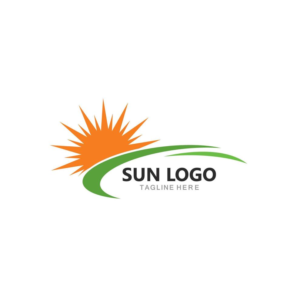 set of sun logo vector icon illustration template