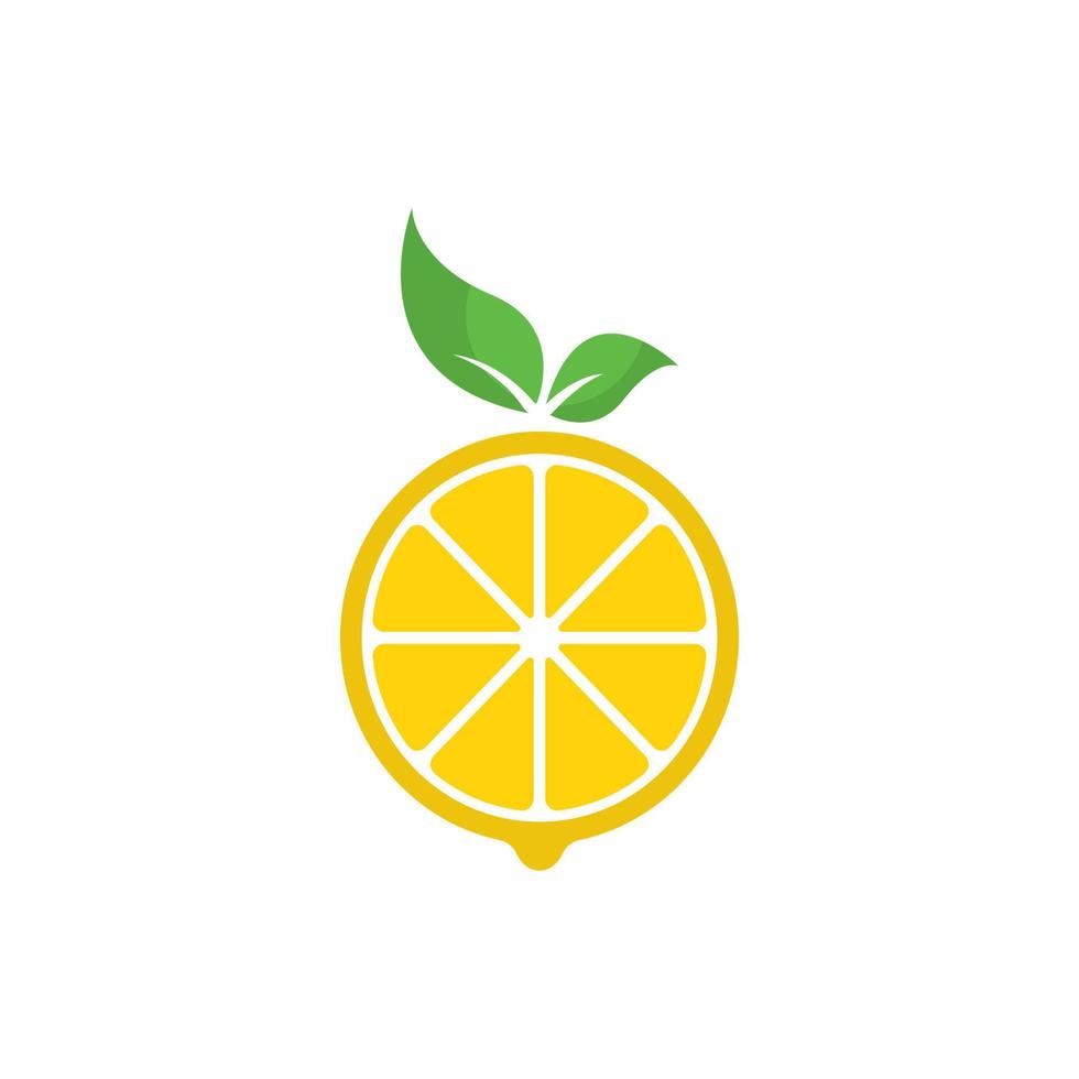 conjunto de ilustración de icono de plantilla de vector de logotipo de fruta de limón