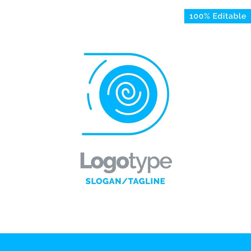 Abstract Circulation Cycle Disruptive Endless Blue Solid Logo Template Place for Tagline vector