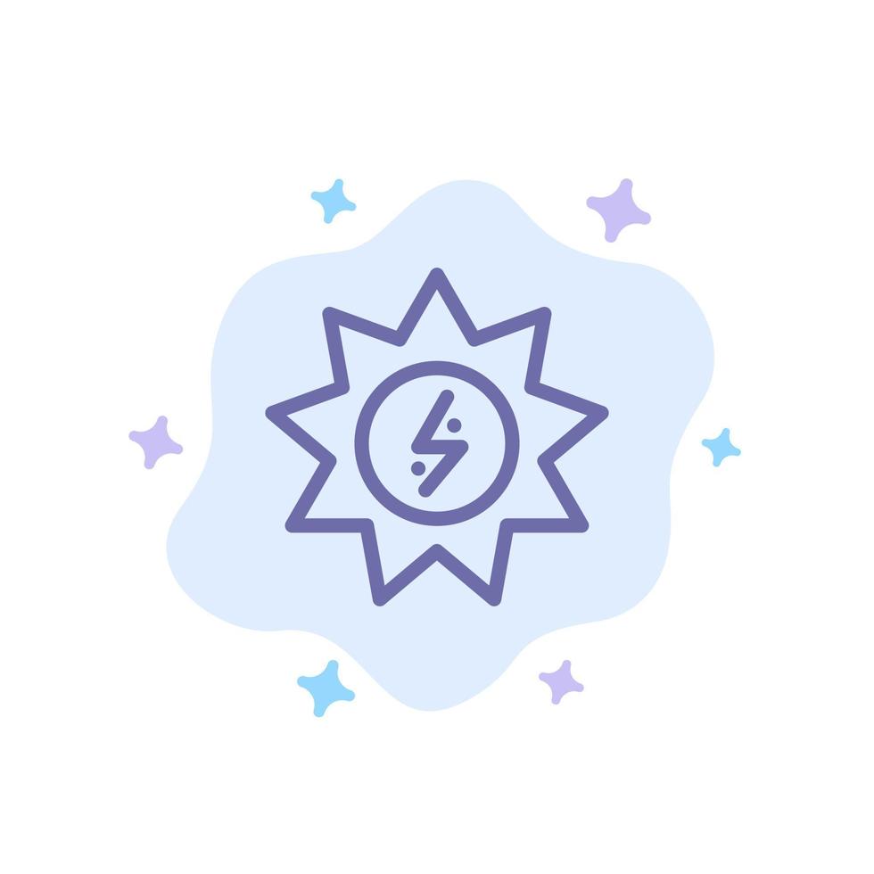 Energy Solar Energy Power Blue Icon on Abstract Cloud Background vector