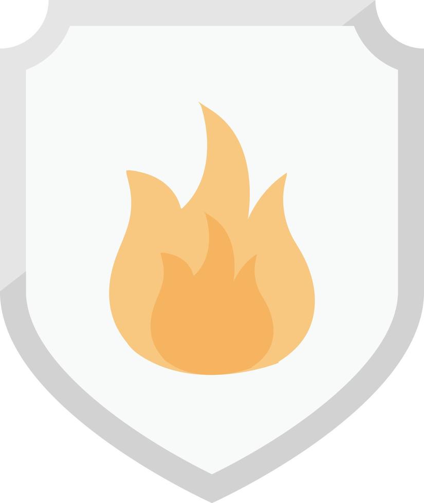 Ilustración de vector de escudo de fuego en un fondo. Símbolos de calidad premium. Iconos vectoriales para concepto y diseño gráfico.