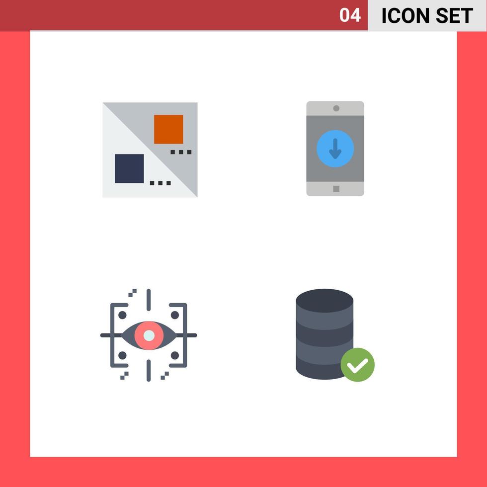 4 Flat Icon concept for Websites Mobile and Apps cross engineering application down gen Editable Vector Design Elements