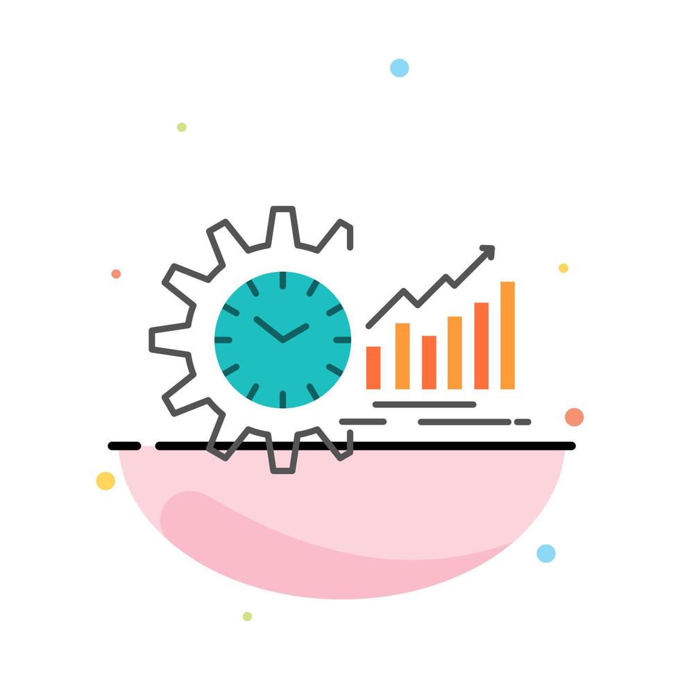 Chart Analytics Graphs Market Schedule Time Trends Abstract Flat Color Icon Template vector