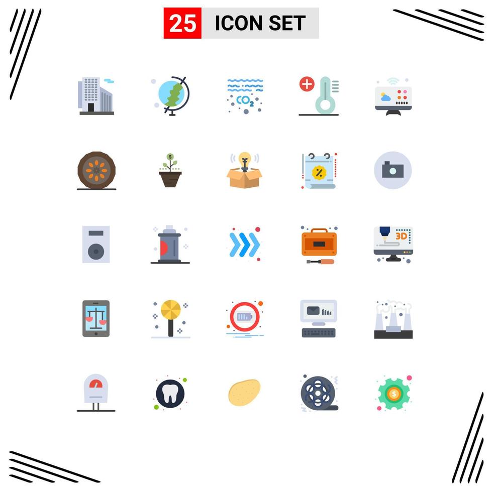 Stock Vector Icon Pack of 25 Line Signs and Symbols for internet of things connections oil communications plus Editable Vector Design Elements