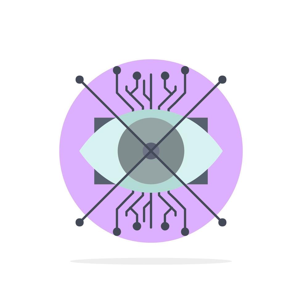 Ar augmentation cyber eye lens Flat Color Icon Vector