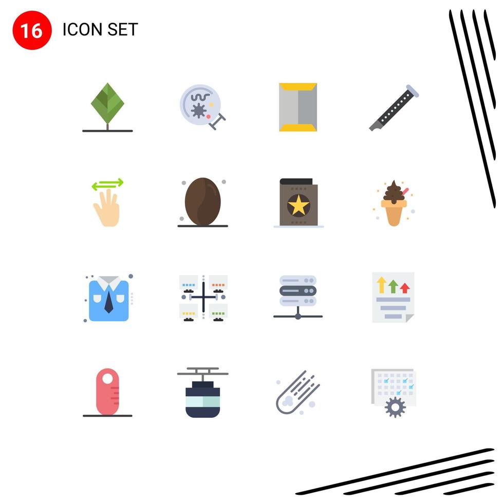 Set of 16 Modern UI Icons Symbols Signs for sound instrument window flute box Editable Pack of Creative Vector Design Elements