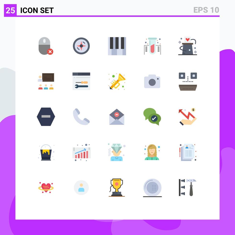 Set of 25 Modern UI Icons Symbols Signs for card lab audio experiment sound Editable Vector Design Elements